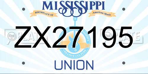 ZX27195 Mississippi License Plate