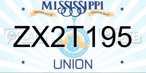 ZX2T195 Mississippi License Plate