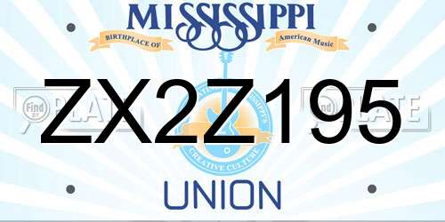 ZX2Z195 Mississippi License Plate