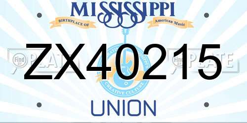 ZX40215 Mississippi License Plate