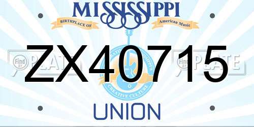 ZX40715 Mississippi License Plate