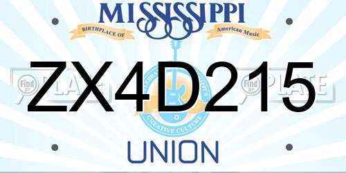 ZX4D215 Mississippi License Plate