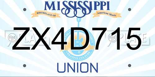 ZX4D715 Mississippi License Plate