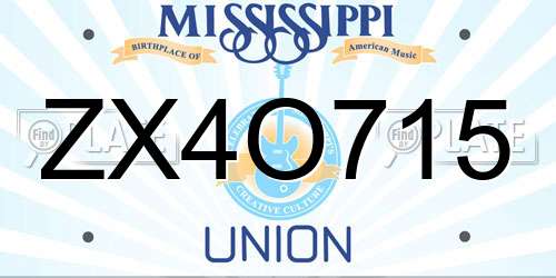 ZX4O715 Mississippi License Plate