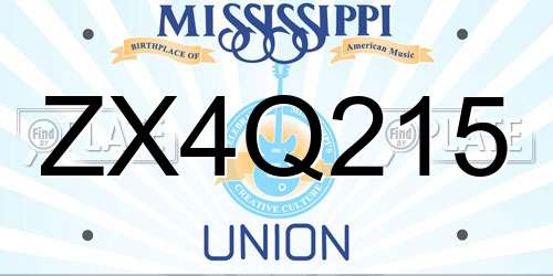 ZX4Q215 Mississippi License Plate
