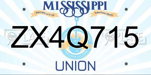 ZX4Q715 Mississippi License Plate