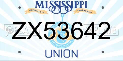 ZX53642 Mississippi License Plate