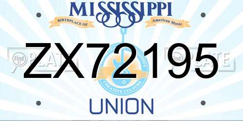 ZX72195 Mississippi License Plate