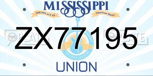 ZX77195 Mississippi License Plate