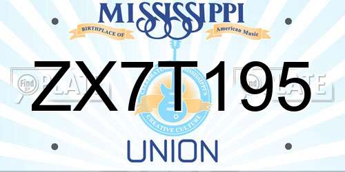ZX7T195 Mississippi License Plate