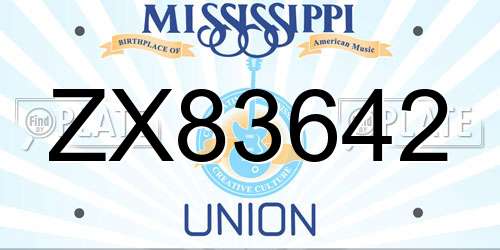 ZX83642 Mississippi License Plate