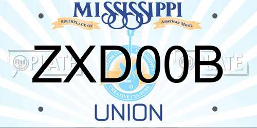 ZXD00B Mississippi License Plate