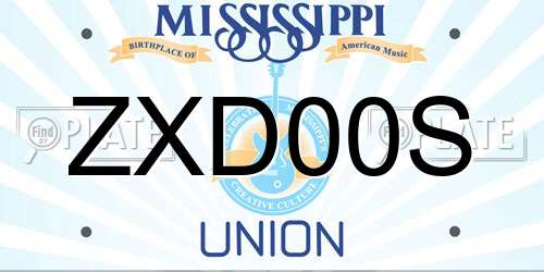 ZXD00S Mississippi License Plate