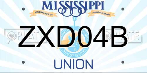 ZXD04B Mississippi License Plate