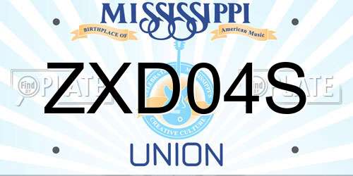 ZXD04S Mississippi License Plate