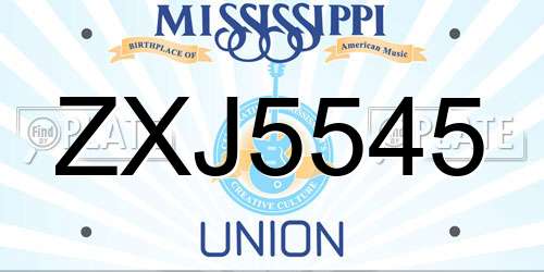 ZXJ5545 Mississippi License Plate