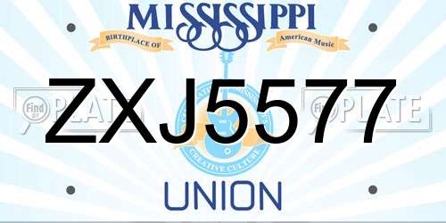 ZXJ5577 Mississippi License Plate