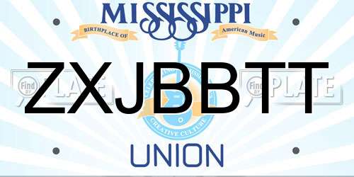 ZXJBBTT Mississippi License Plate