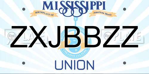 ZXJBBZZ Mississippi License Plate