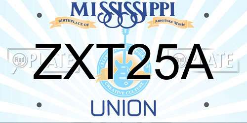 ZXT25A Mississippi License Plate