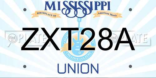 ZXT28A Mississippi License Plate