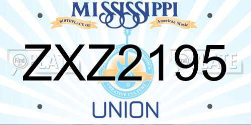 ZXZ2195 Mississippi License Plate