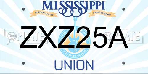 ZXZ25A Mississippi License Plate
