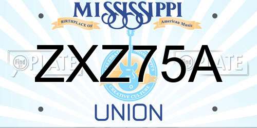 ZXZ75A Mississippi License Plate