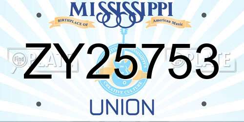 ZY25753 Mississippi License Plate