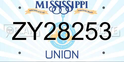 ZY28253 Mississippi License Plate