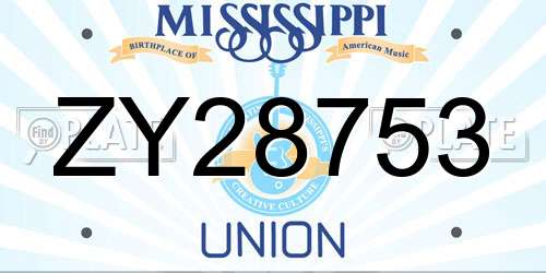 ZY28753 Mississippi License Plate