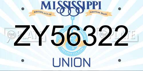 ZY56322 Mississippi License Plate