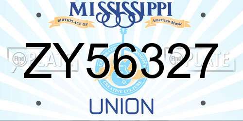 ZY56327 Mississippi License Plate