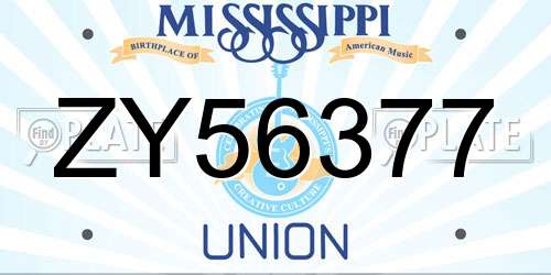 ZY56377 Mississippi License Plate