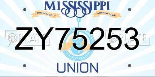 ZY75253 Mississippi License Plate