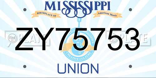 ZY75753 Mississippi License Plate