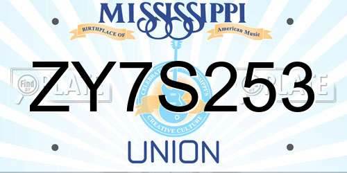 ZY7S253 Mississippi License Plate