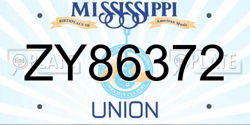 ZY86372 Mississippi License Plate