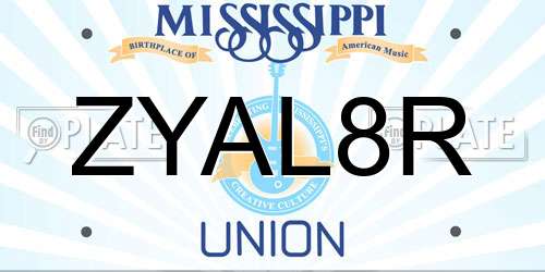 ZYAL8R Mississippi License Plate