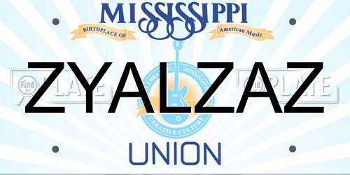 ZYALZAZ Mississippi License Plate