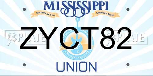 ZYCT82 Mississippi License Plate