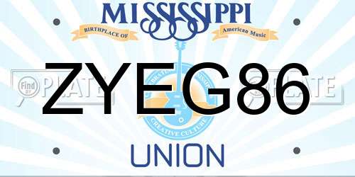 ZYEG86 Mississippi License Plate