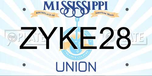 ZYKE28 Mississippi License Plate