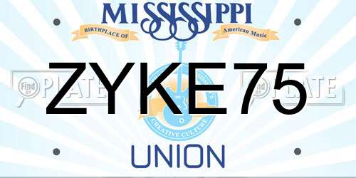 ZYKE75 Mississippi License Plate