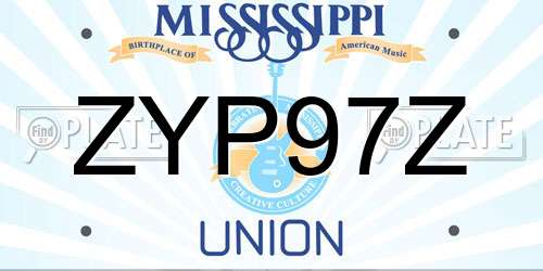 ZYP97Z Mississippi License Plate