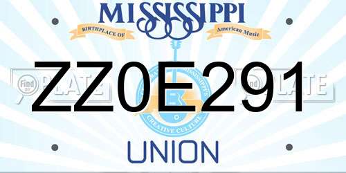 ZZ0E291 Mississippi License Plate