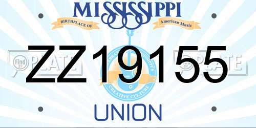 ZZ19155 Mississippi License Plate