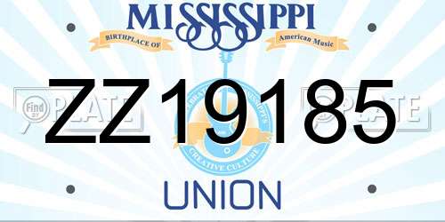 ZZ19185 Mississippi License Plate