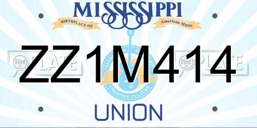 ZZ1M414 Mississippi License Plate