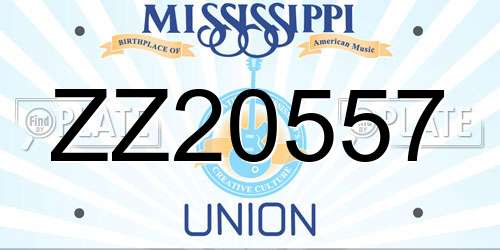 ZZ20557 Mississippi License Plate